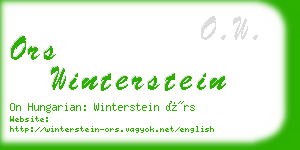 ors winterstein business card